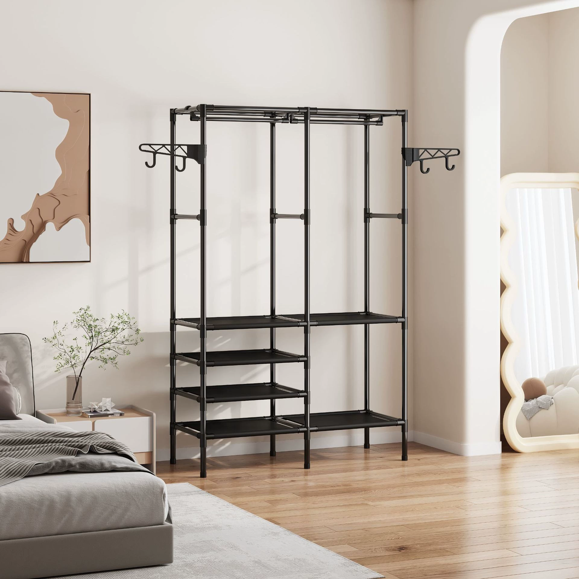 Garment Rack Freestanding Shelf Rack Simple Hanger — desk mat wholesale pick on MatDesk